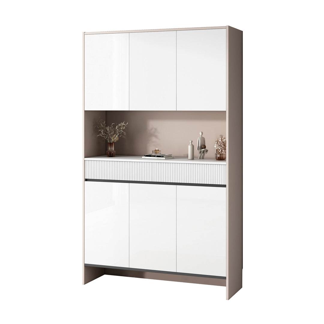 Megafurniture | Clarisse III Tall White Shoe Cabinet (119cm) | Shoe Cabinet