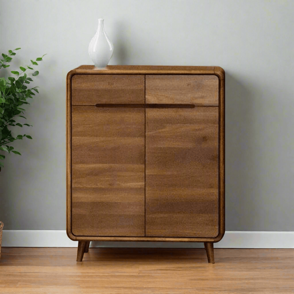 Megafurniture | Danis 2 Door Wooden Shoe Cabinet (80cm) | Shoe Cabinet