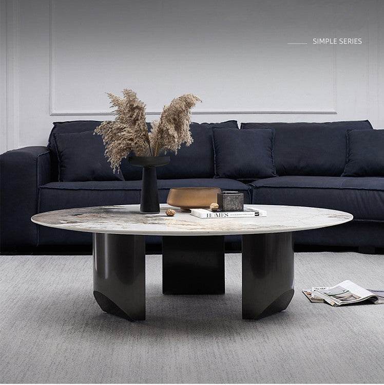 Megafurniture | Despina Glossy Sintered Stone Round Coffee Table | Coffee Table