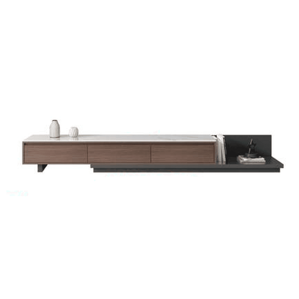 Megafurniture | Elias Glossy Sintered Stone Extendable TV Console | TV Console