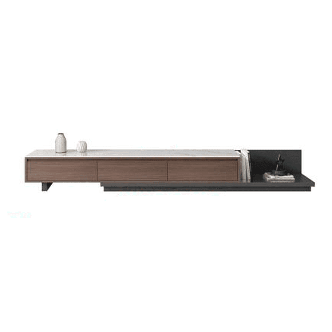 Megafurniture | Elias Glossy Sintered Stone Extendable TV Console | TV Console
