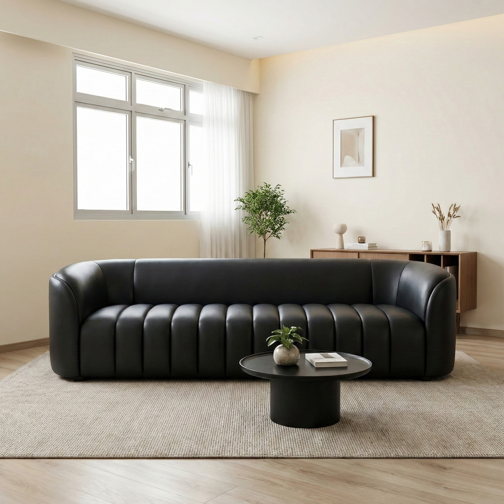 Elodie Faux Leather Sofa
