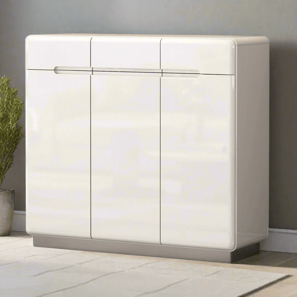 Megafurniture | Estrella 3 Door White Shoe Cabinet (100cm) | Shoe Cabinet