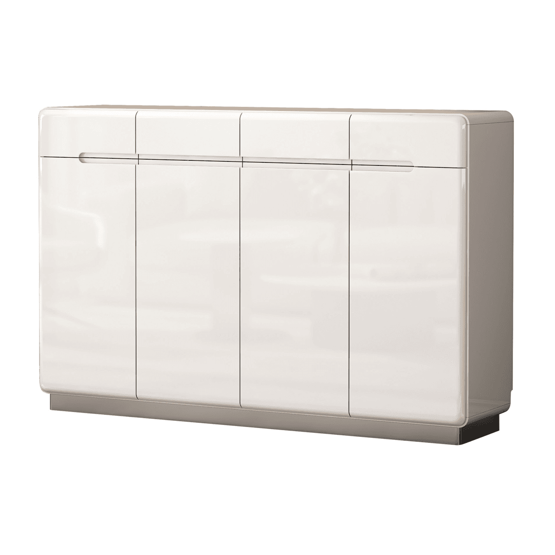 Megafurniture | Estrella 4 Door White Shoe Cabinet (140cm) | Shoe Cabinet
