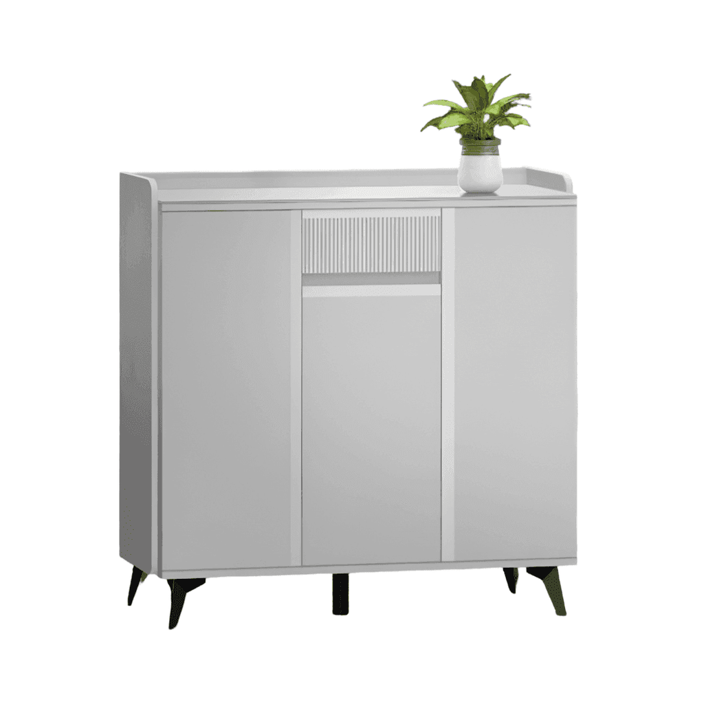 Megafurniture | Evania 3 Door Shoe Cabinet with Sintered Stone Top | Shoe Cabinet