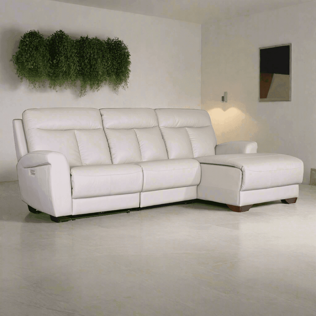 Finley L-Shaped Leather Recliner (Electric)