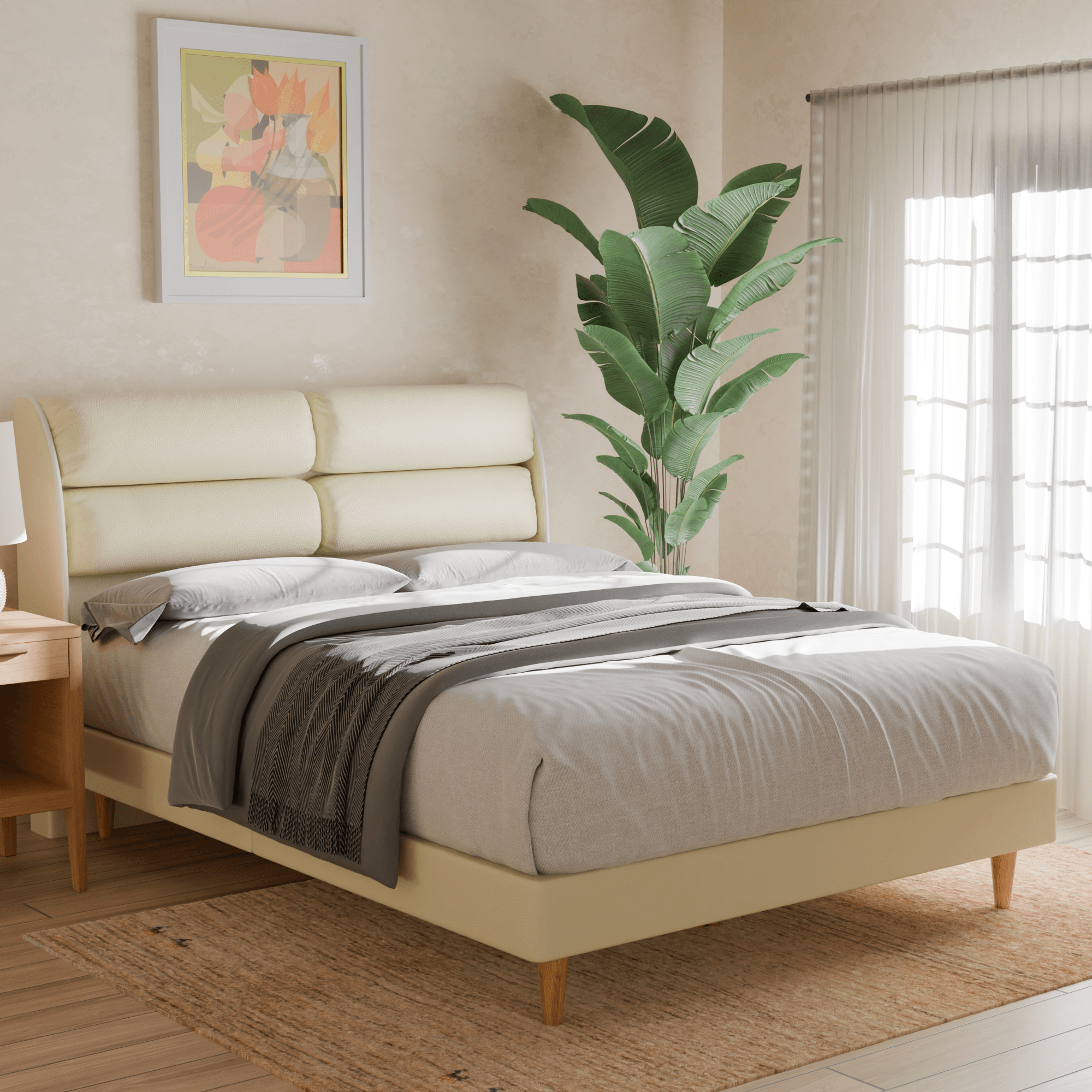 Fobbee Faux Leather Bed Frame