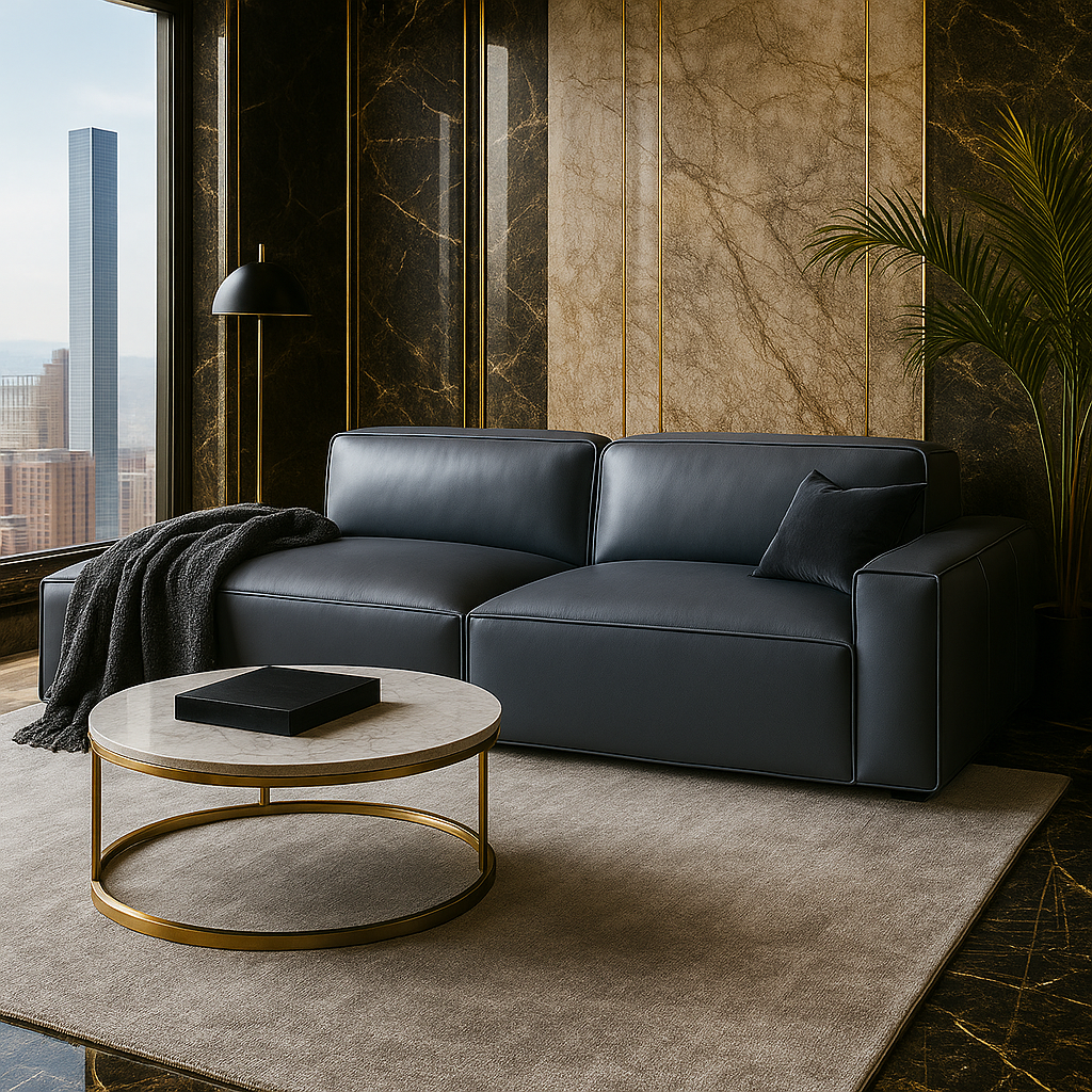 Giacomo Premium Genuine Leather 3 Seater Extended Sofa