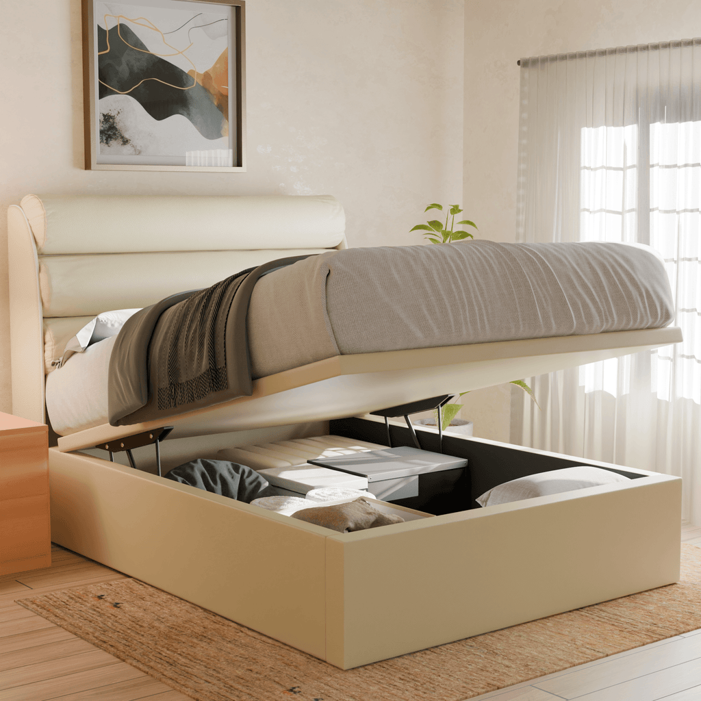 Gobbee Faux Leather Storage Bed