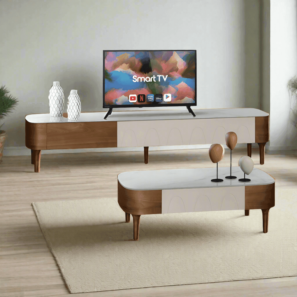 Megafurniture | Grant Coffee Table with Crystalised Stone Top | Coffee Table