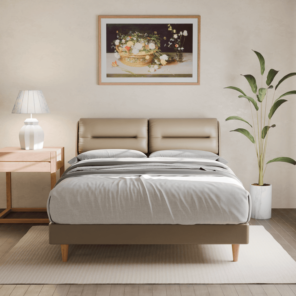 Megafurniture | Hanubee Faux Leather Bed Frame | Bed