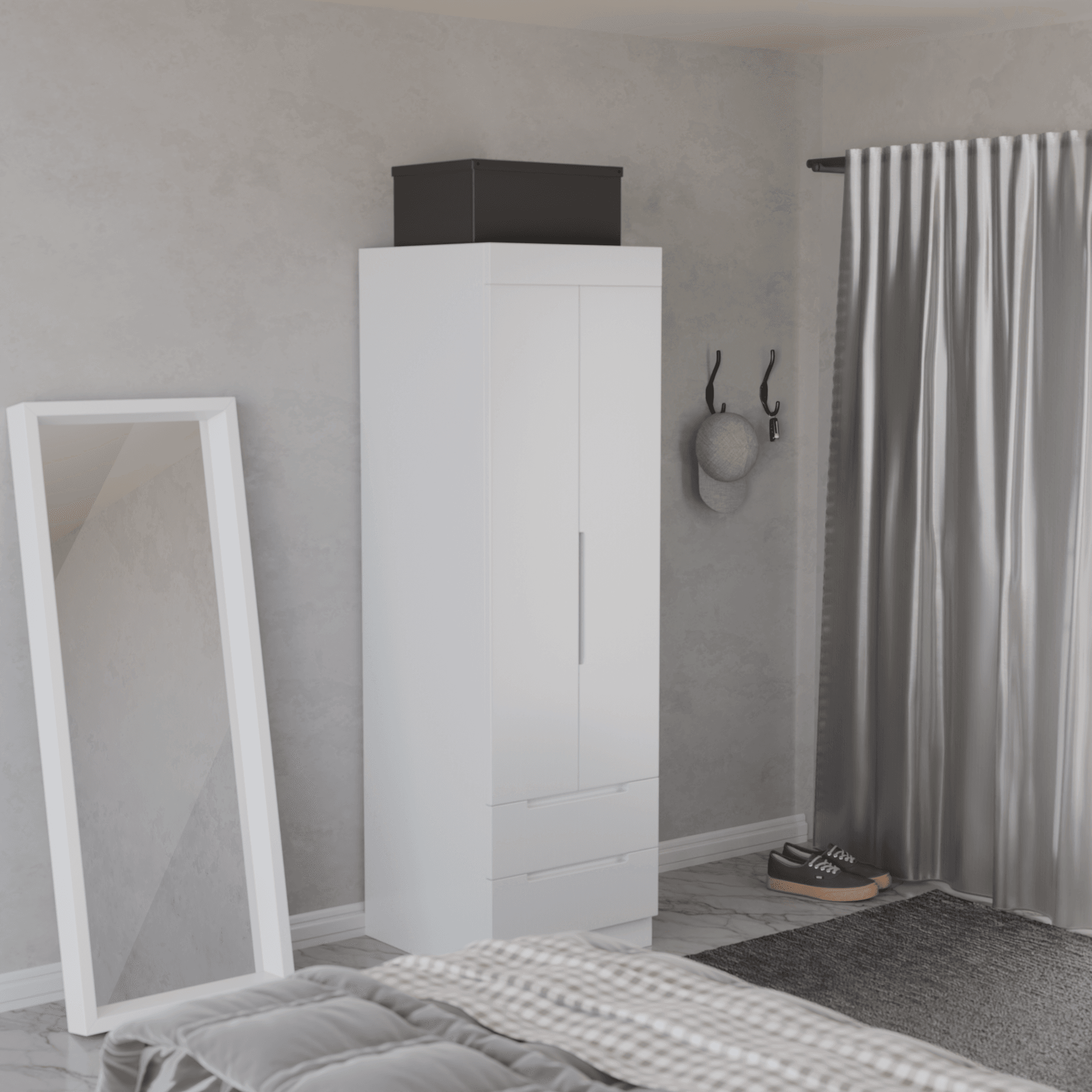 Megafurniture | Harris 2 Door Open Wardrobe | Open Door Wardrobe