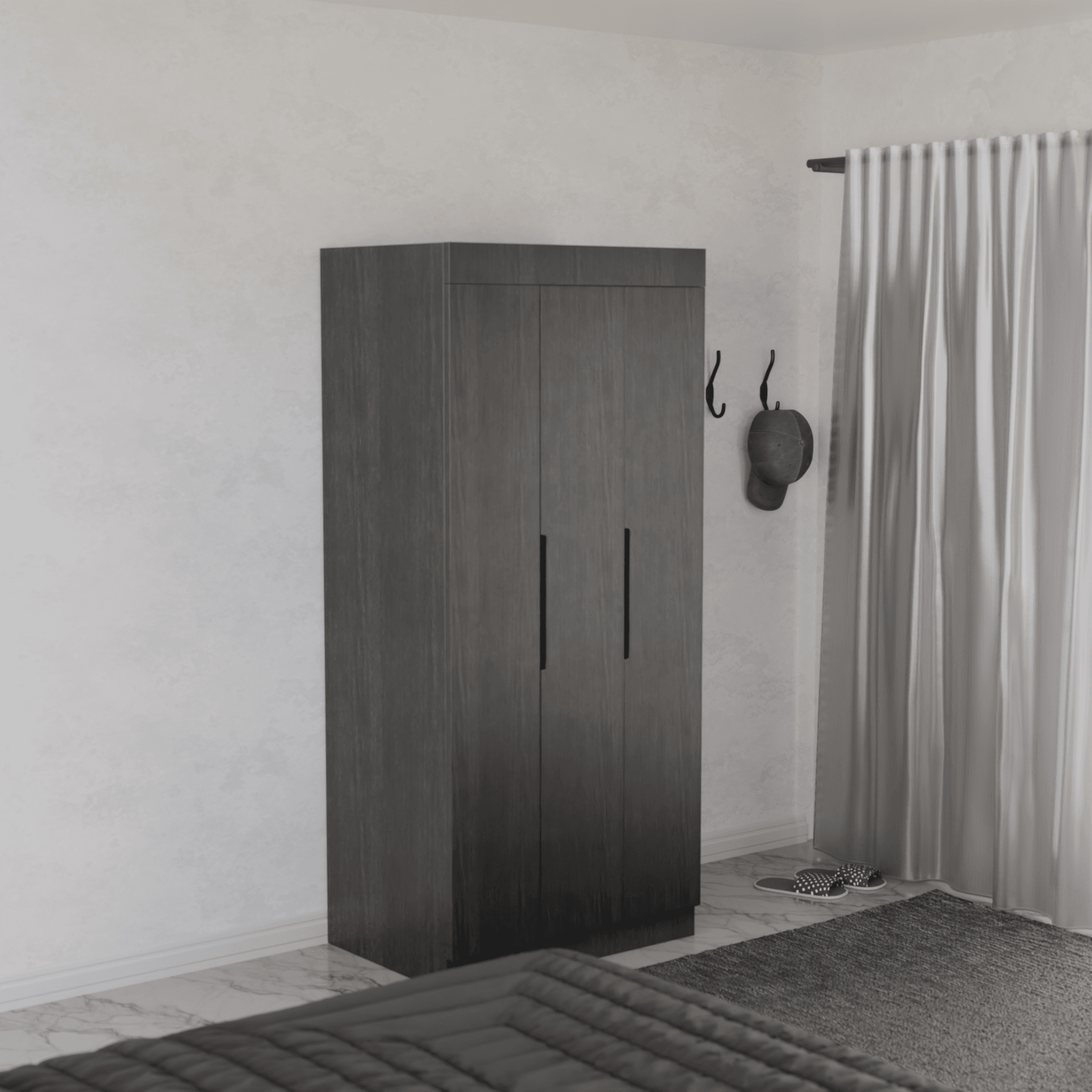 Megafurniture | Harris 3 Door Open Wardrobe | Open Door Wardrobe