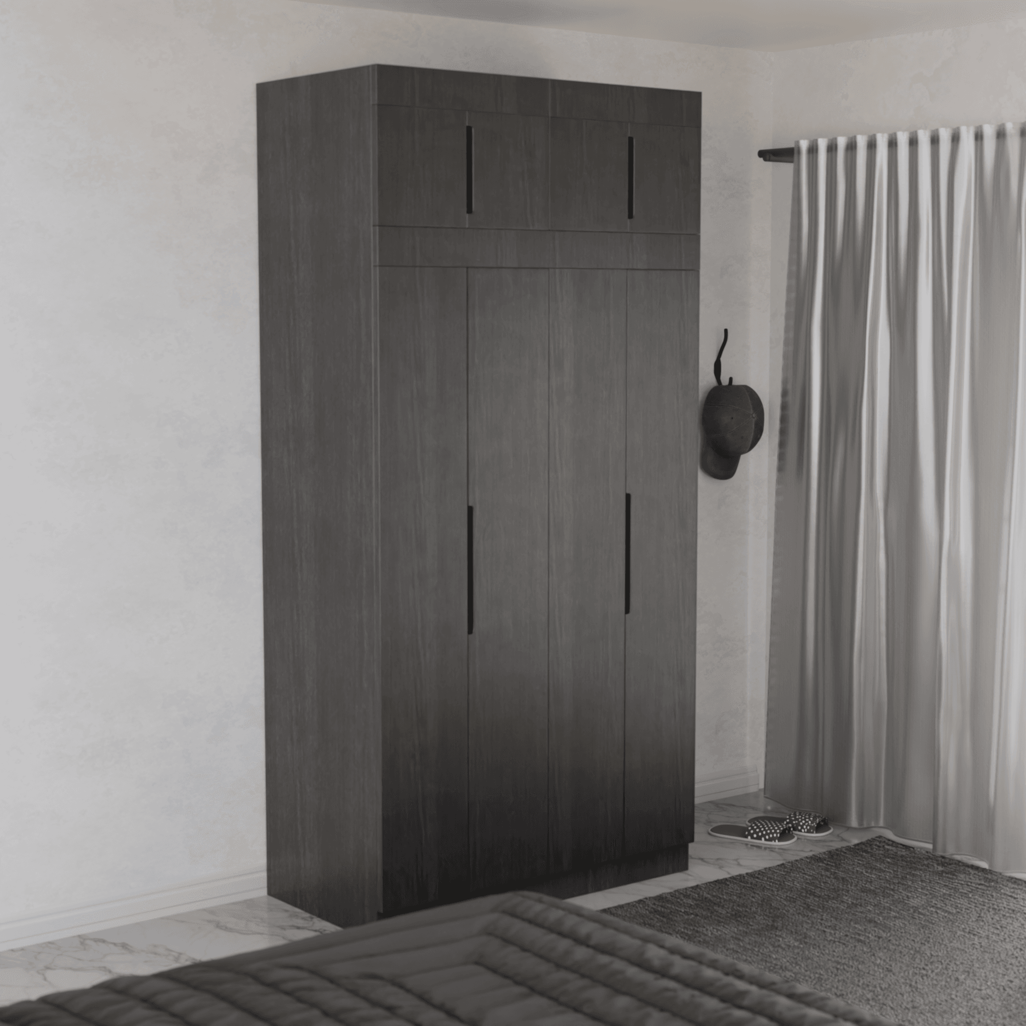 Harris 4 Door Open Wardrobe with Top