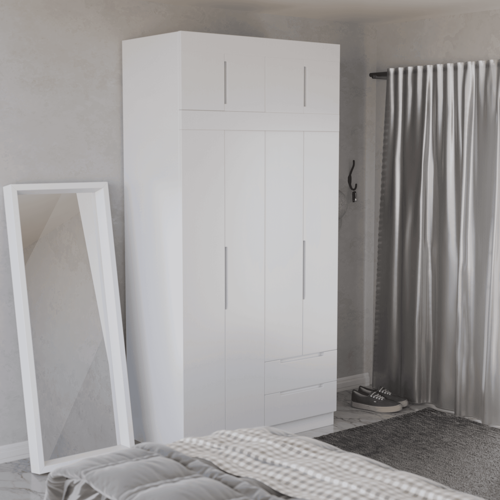 Harrison 4 Door Open Wardrobe with Top