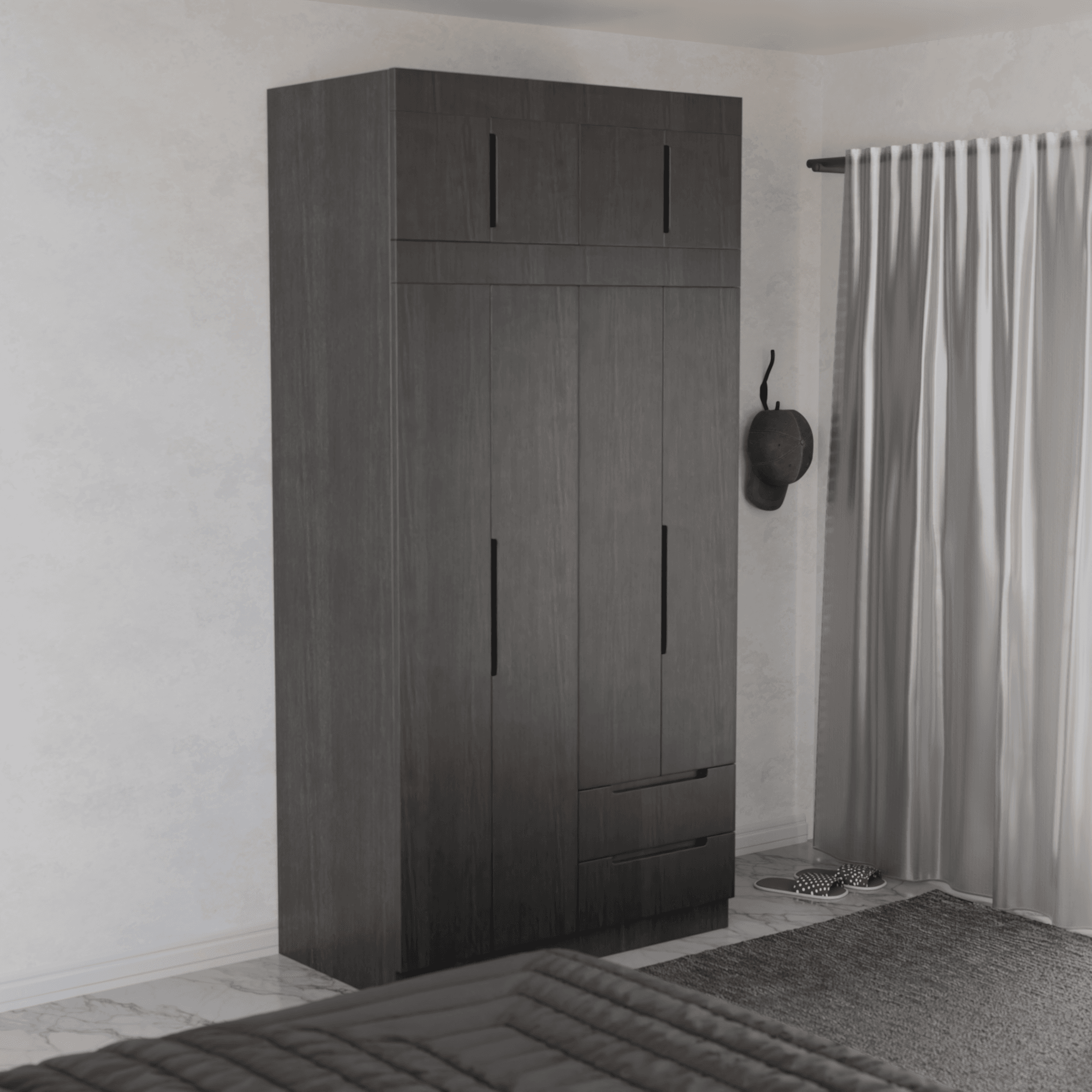 Harrison 4 Door Open Wardrobe with Top