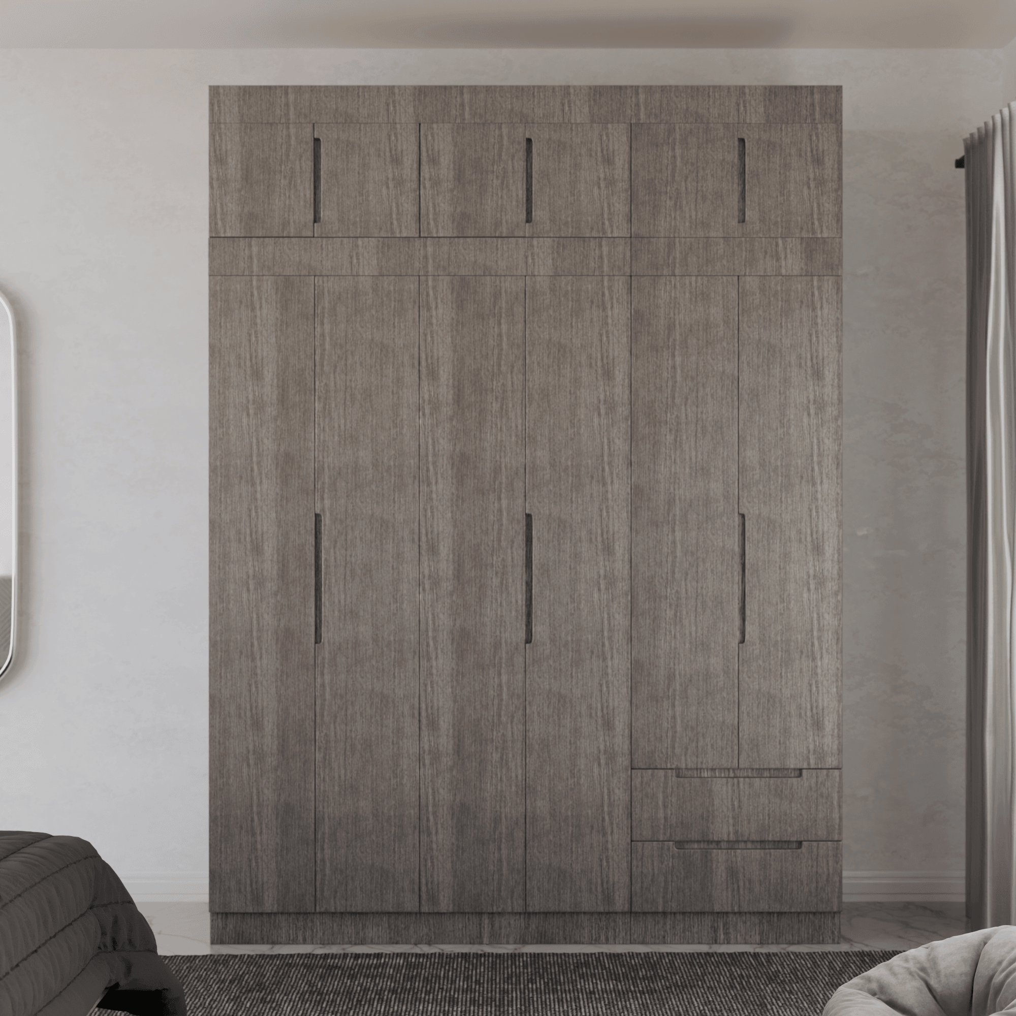 Harrison 6 Door Open Wardrobe with Top
