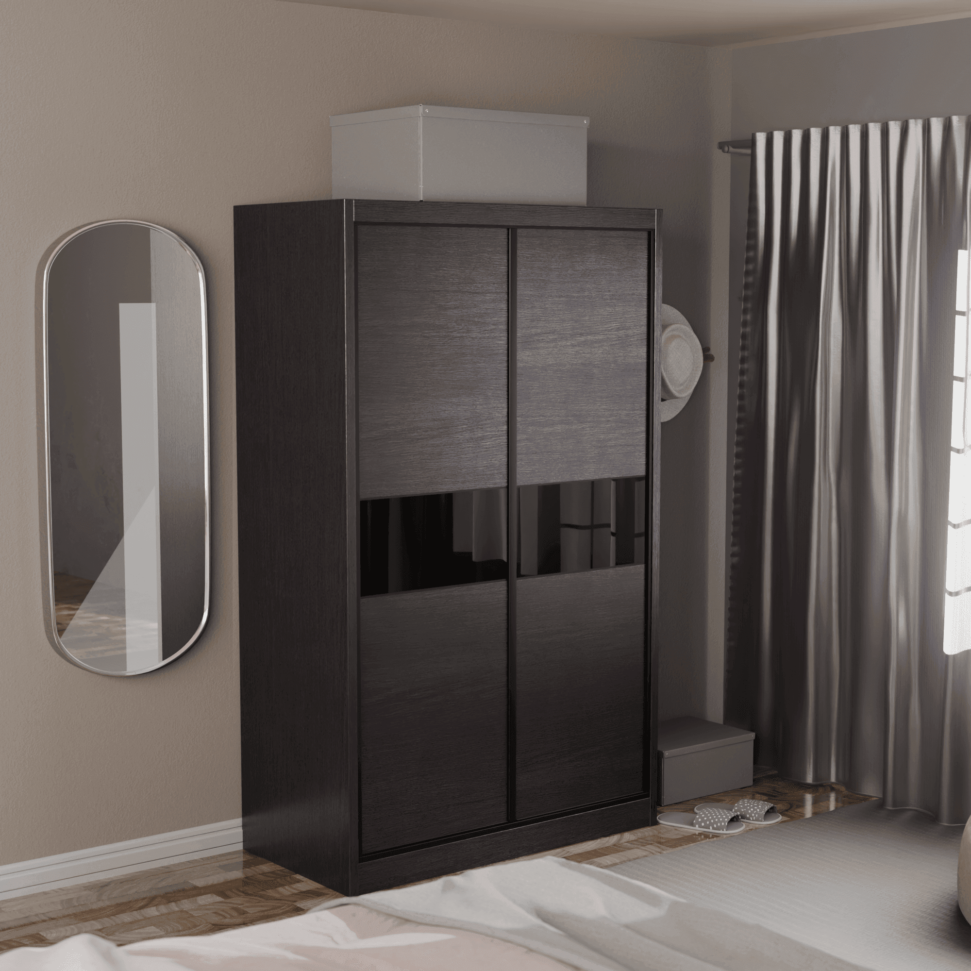 Helene Modular Wardrobe (Black Glass)