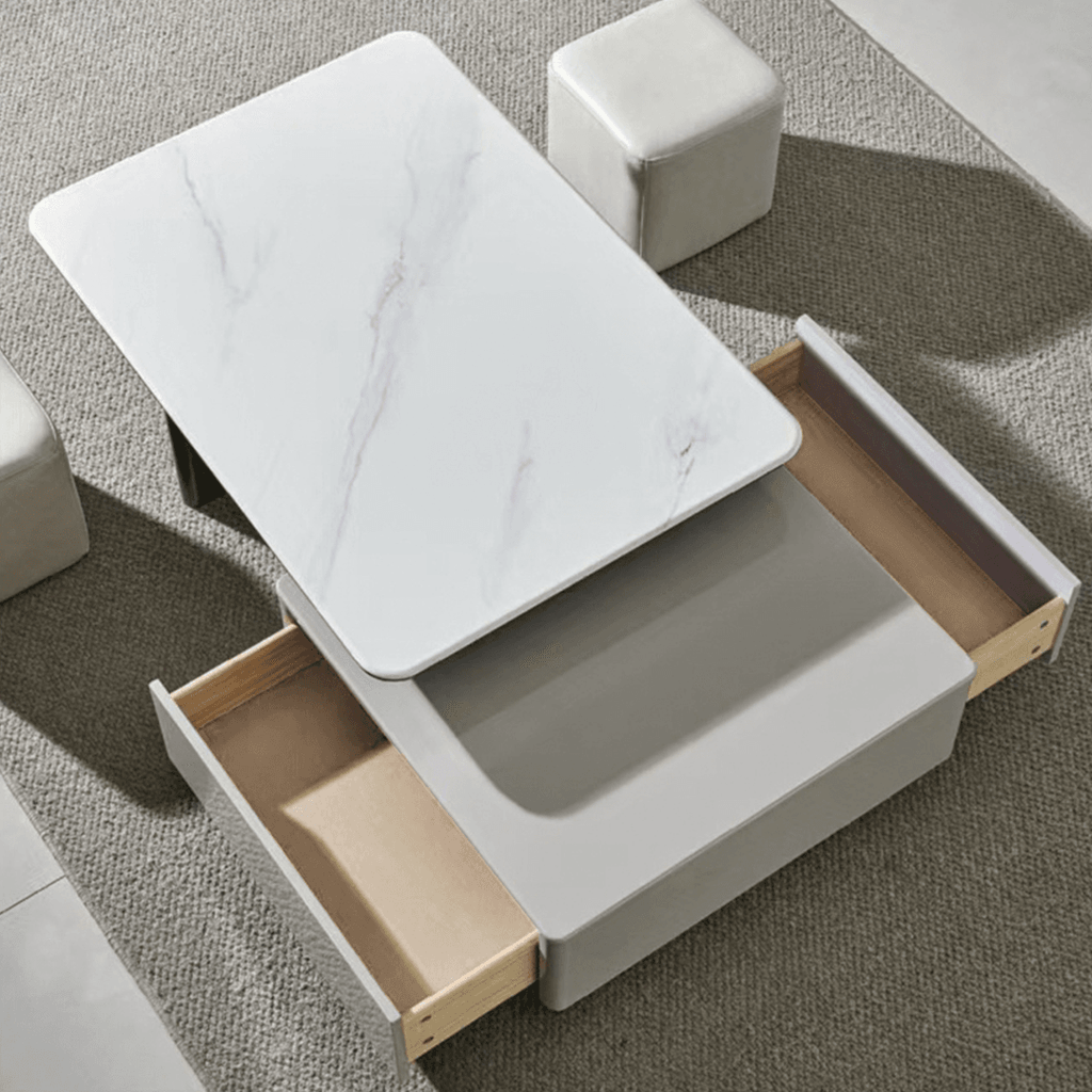 Megafurniture | Herlia Extendable Square Coffee Table with 2 Stools | Coffee Table