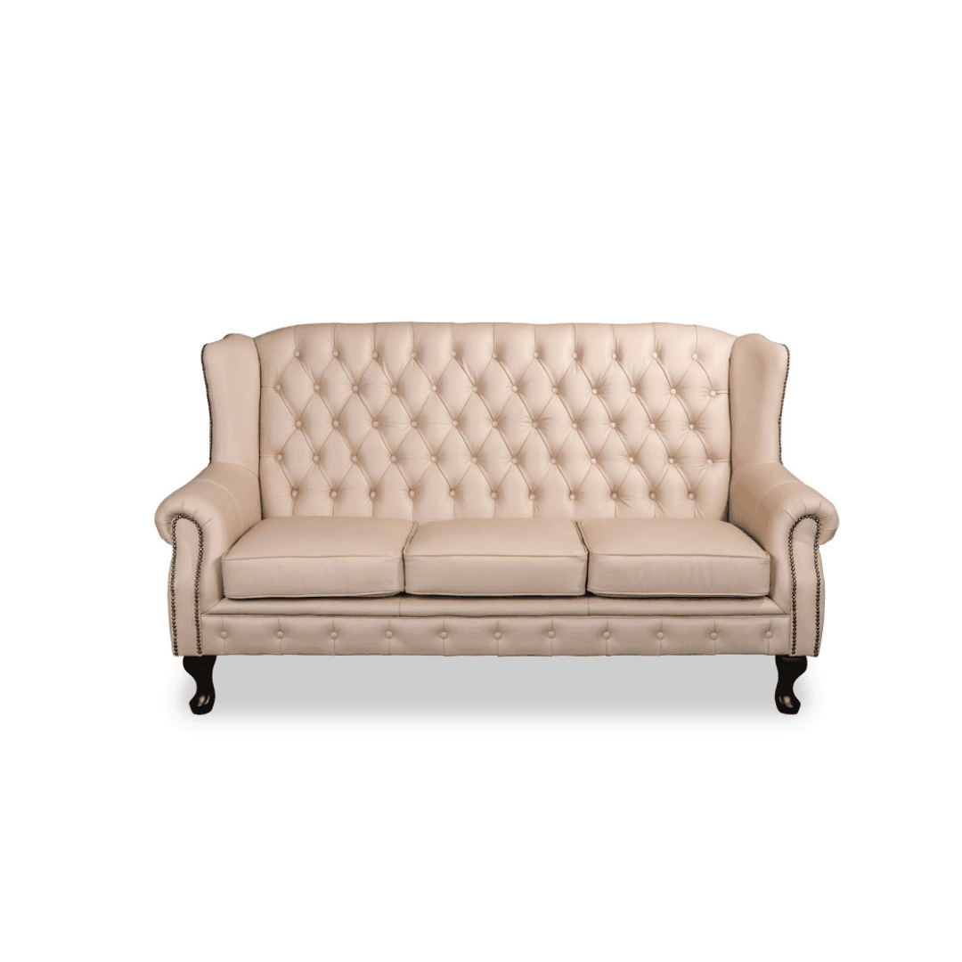 Himore Chesterfield Highback Premium Leather Sofa