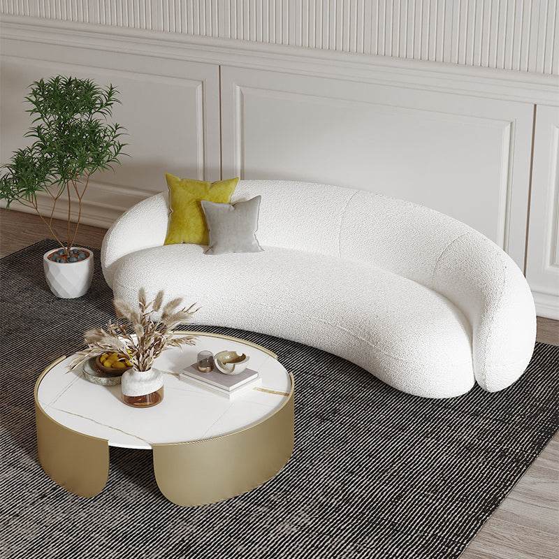 Iris Boucle Fabric Sofa in Cream