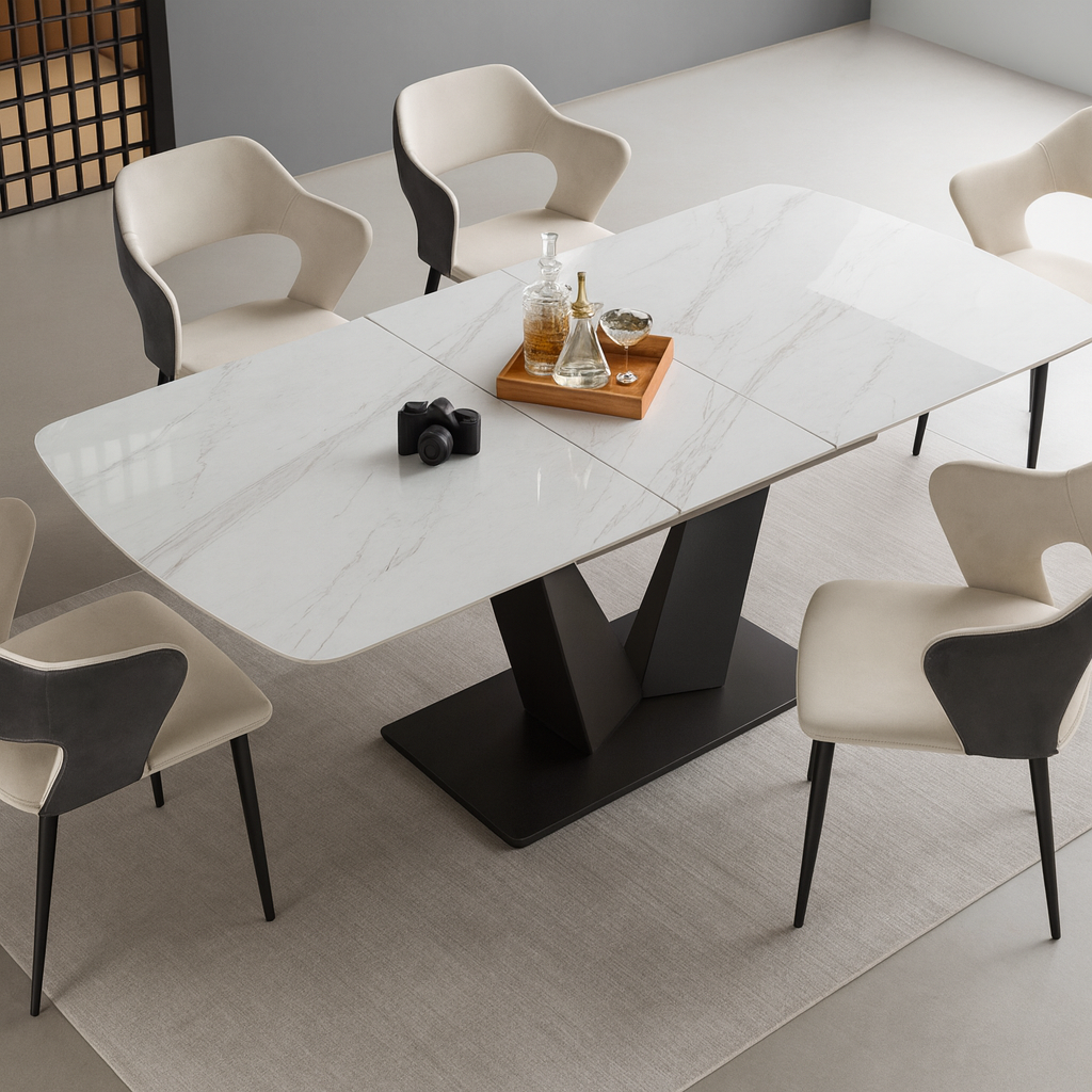 Robato Extendable Dining Table (White Gloss)