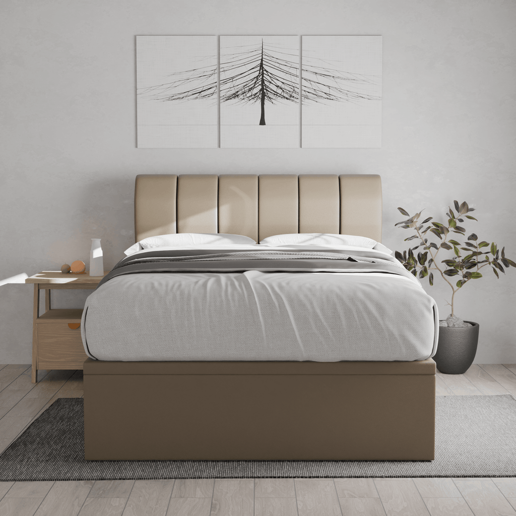 Kazura Faux Leather Storage Bed