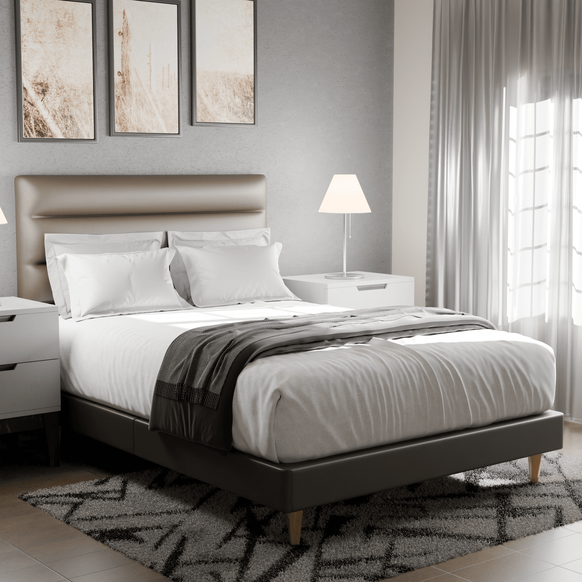 Keenan Faux Leather Bed Frame
