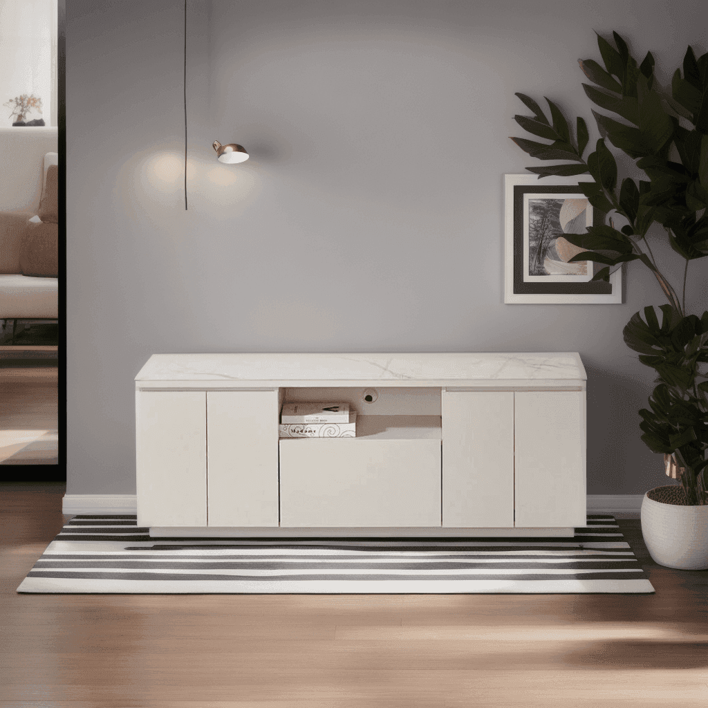 Lazarus Glossy Sintered Stone TV Console (160cm)