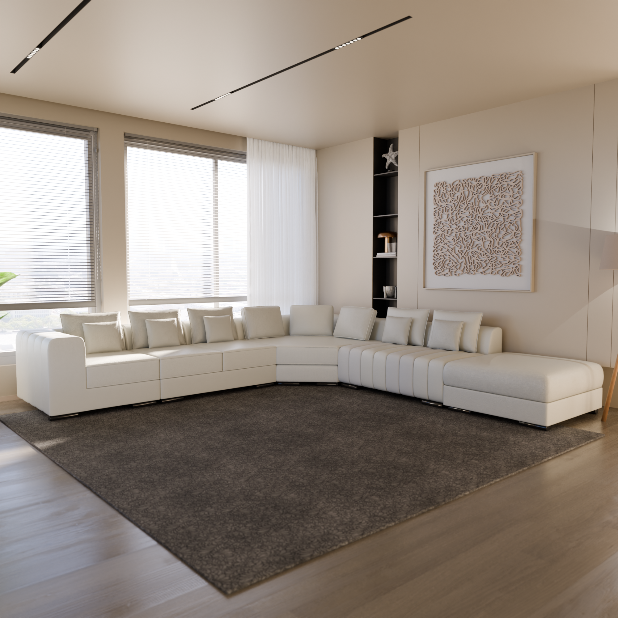 Orynel Fabric Corner Sofa (Sectional) by Esteller (Pet Friendly & Easy Clean)
