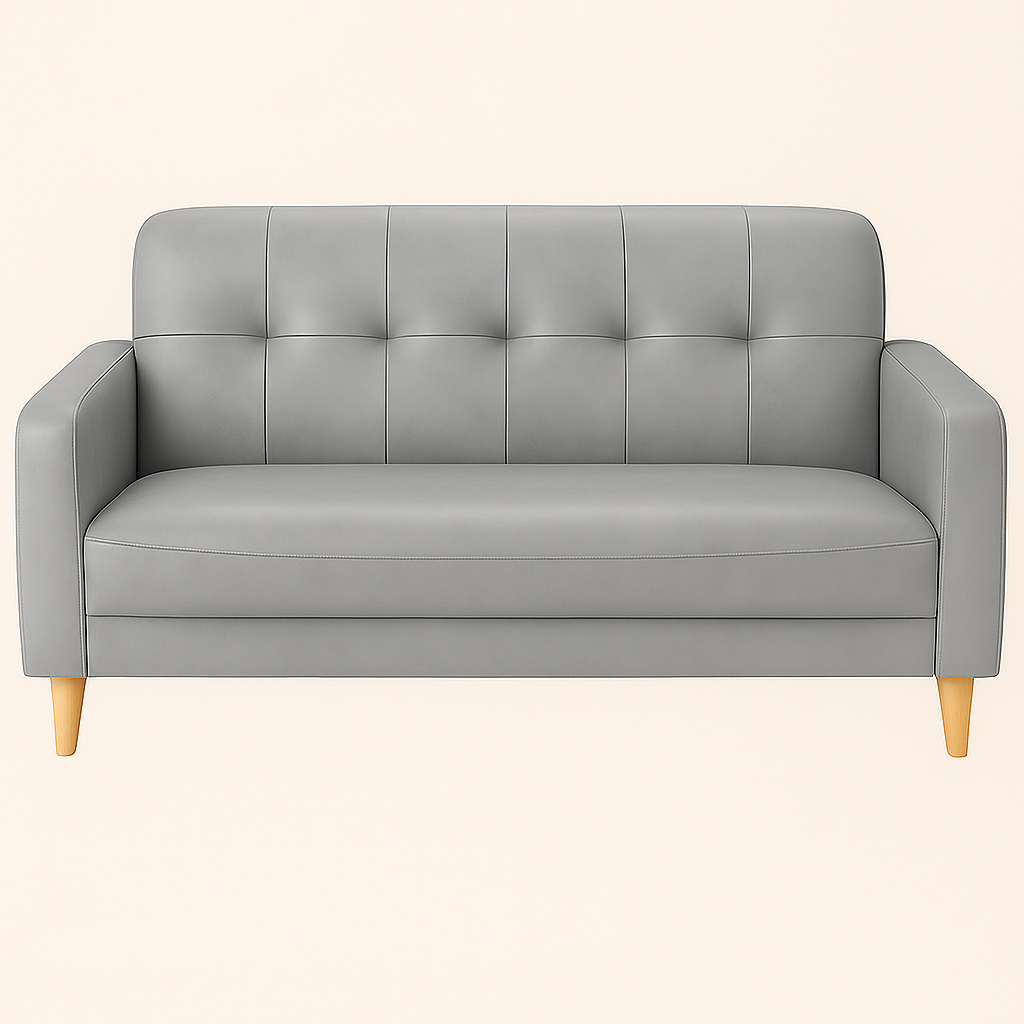 Mandel Faux Leather Sofa