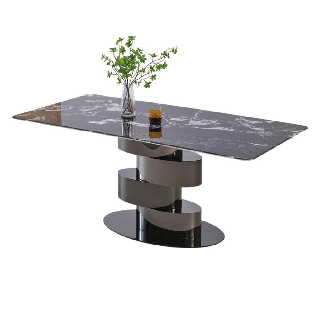 Megafurniture | Maribelle Glossy Sintered Stone Dining Table (160cm/180cm/200cm) | Dining Table