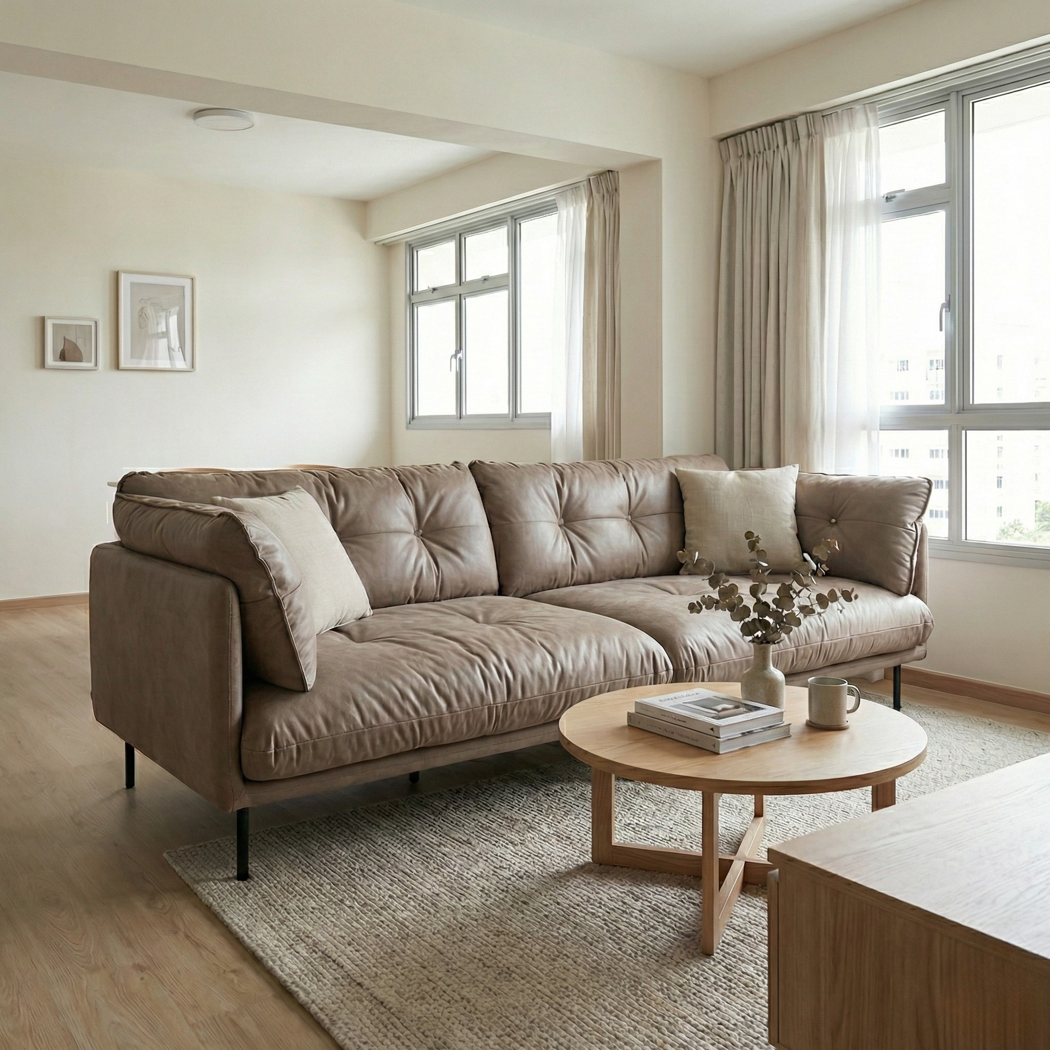 Moonstone Faux Leather Sofa