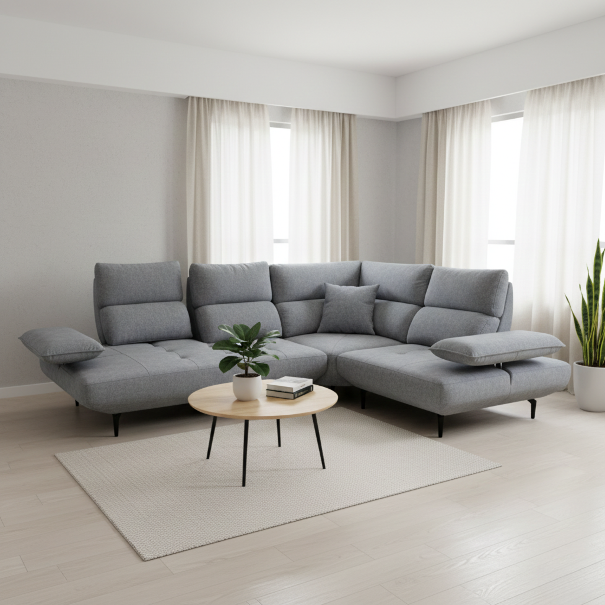 Istren Fabric Adjustable Backrest & Armrest Corner Sofa by Esteller (Pet Friendly & Easy Clean)