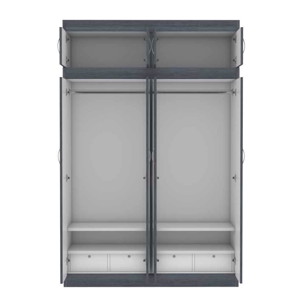 Megafurniture | Quinn 4 Door Open Wardrobe with Top | Open Door Wardrobe