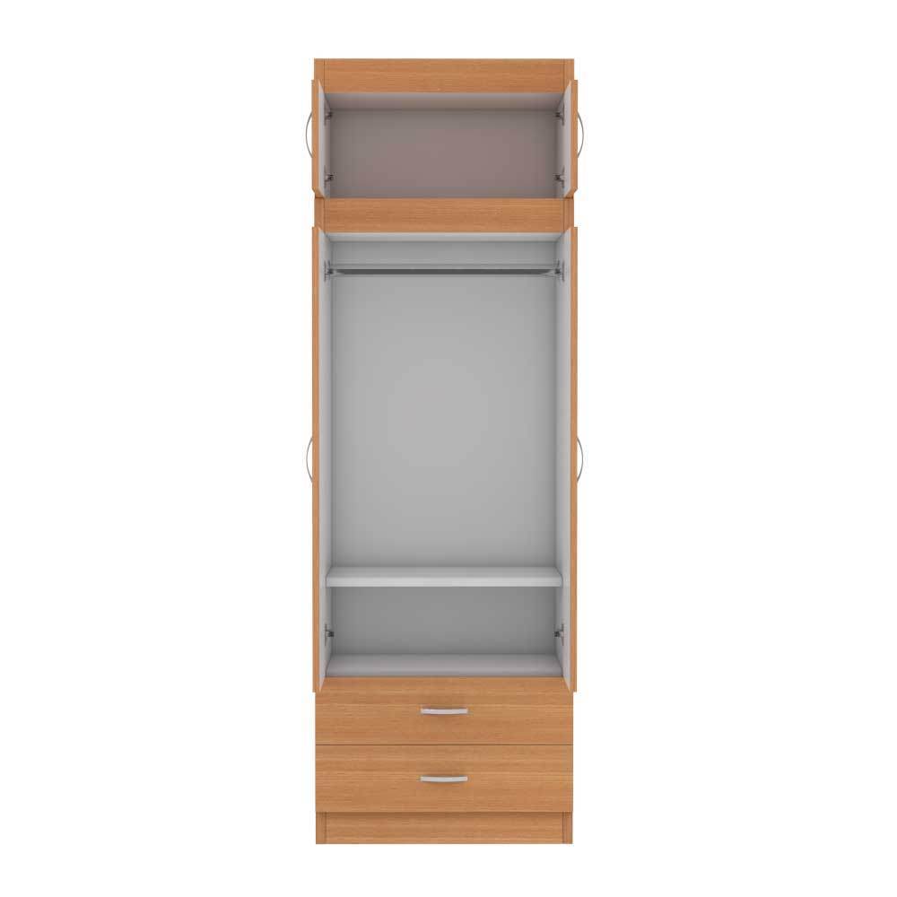Megafurniture | Quinton 2 Door Open Wardrobe with Top | Open Door Wardrobe