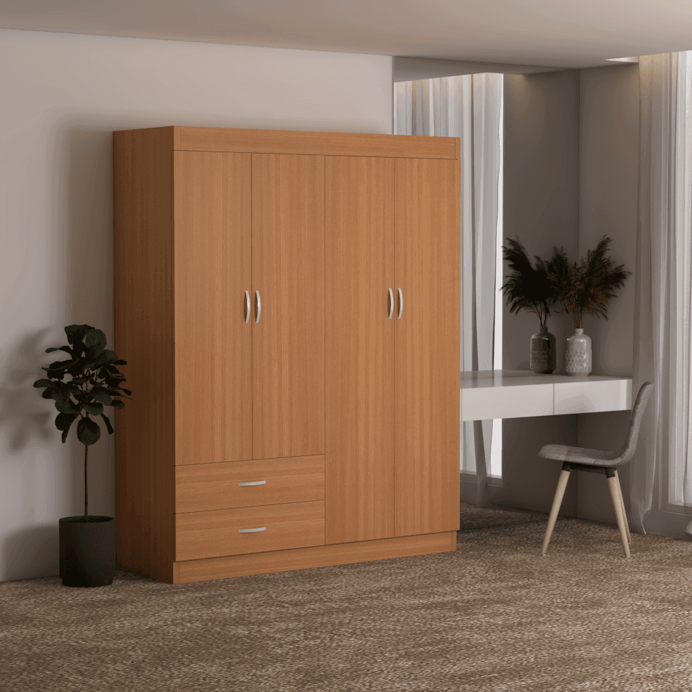 Megafurniture | Quinton 4 Door Open Wardrobe | Open Door Wardrobe