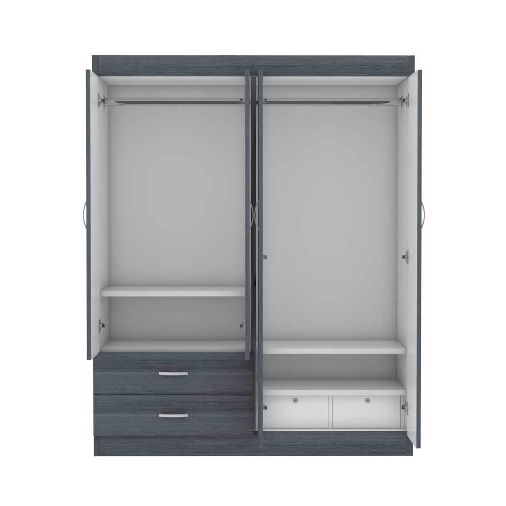 Megafurniture | Quinton 4 Door Open Wardrobe | Open Door Wardrobe