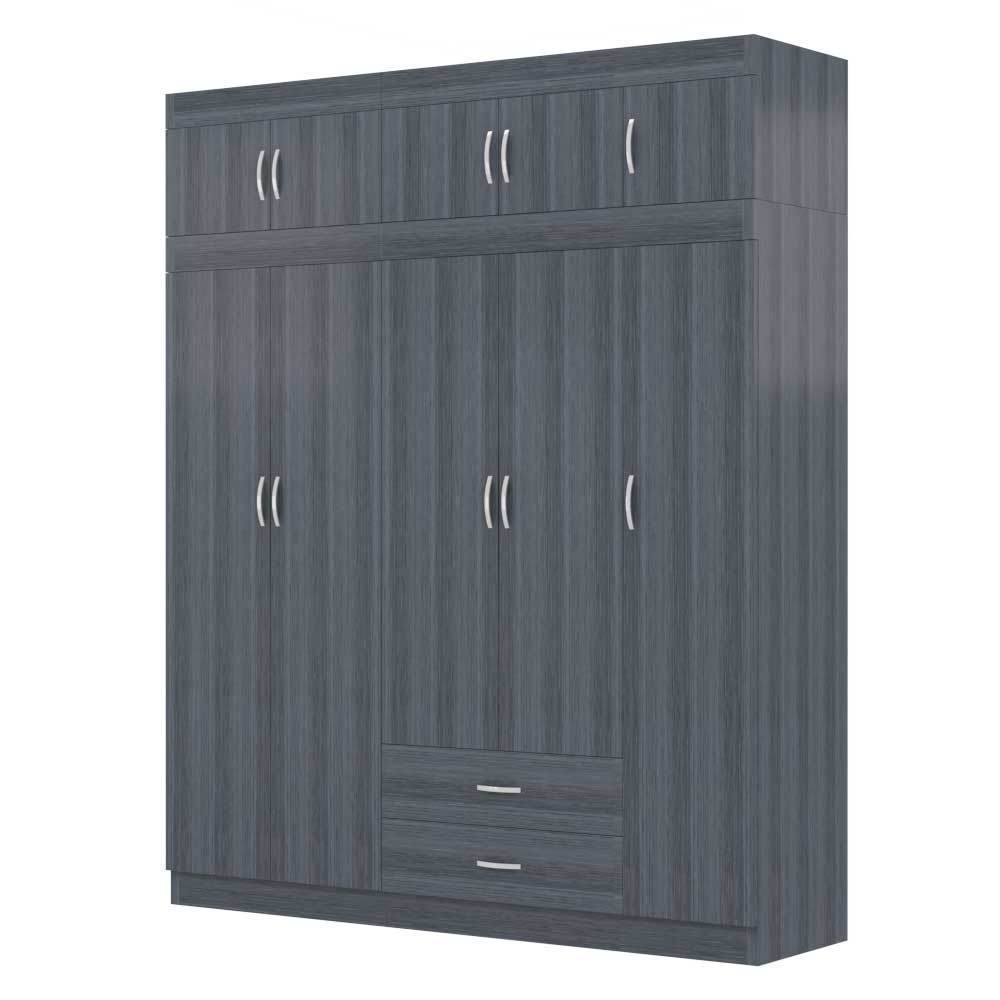 Megafurniture | Quinton 5 Door Open Wardrobe with Top | Open Door Wardrobe