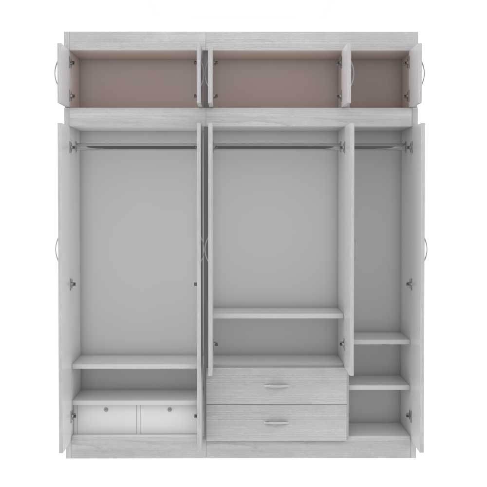 Megafurniture | Quinton 5 Door Open Wardrobe with Top | Open Door Wardrobe