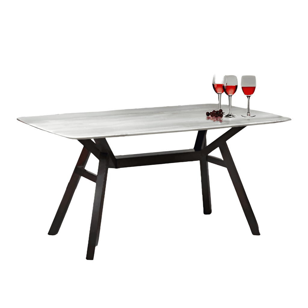 Megafurniture | Rauha Wooden Dining Table with Crystalised Stone Top (160cm) | Dining Table