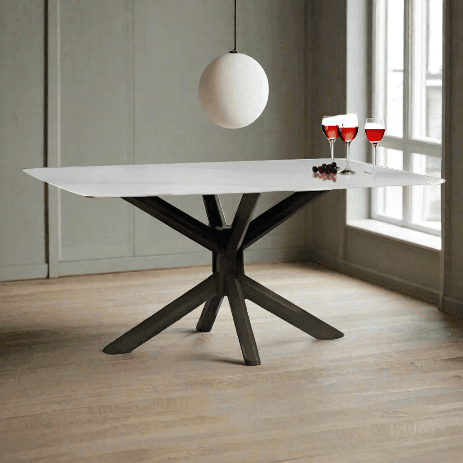 Schuyler Glossy Sintered Stone Dining Table (160cm)