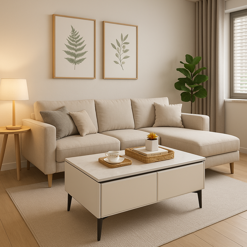 Megafurniture | Tanaia White Coffee Table (100cm) | Coffee Table