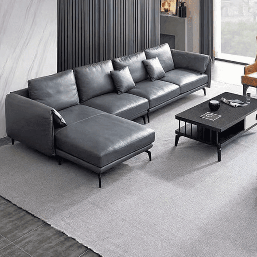 Trellis Faux Leather Sofa