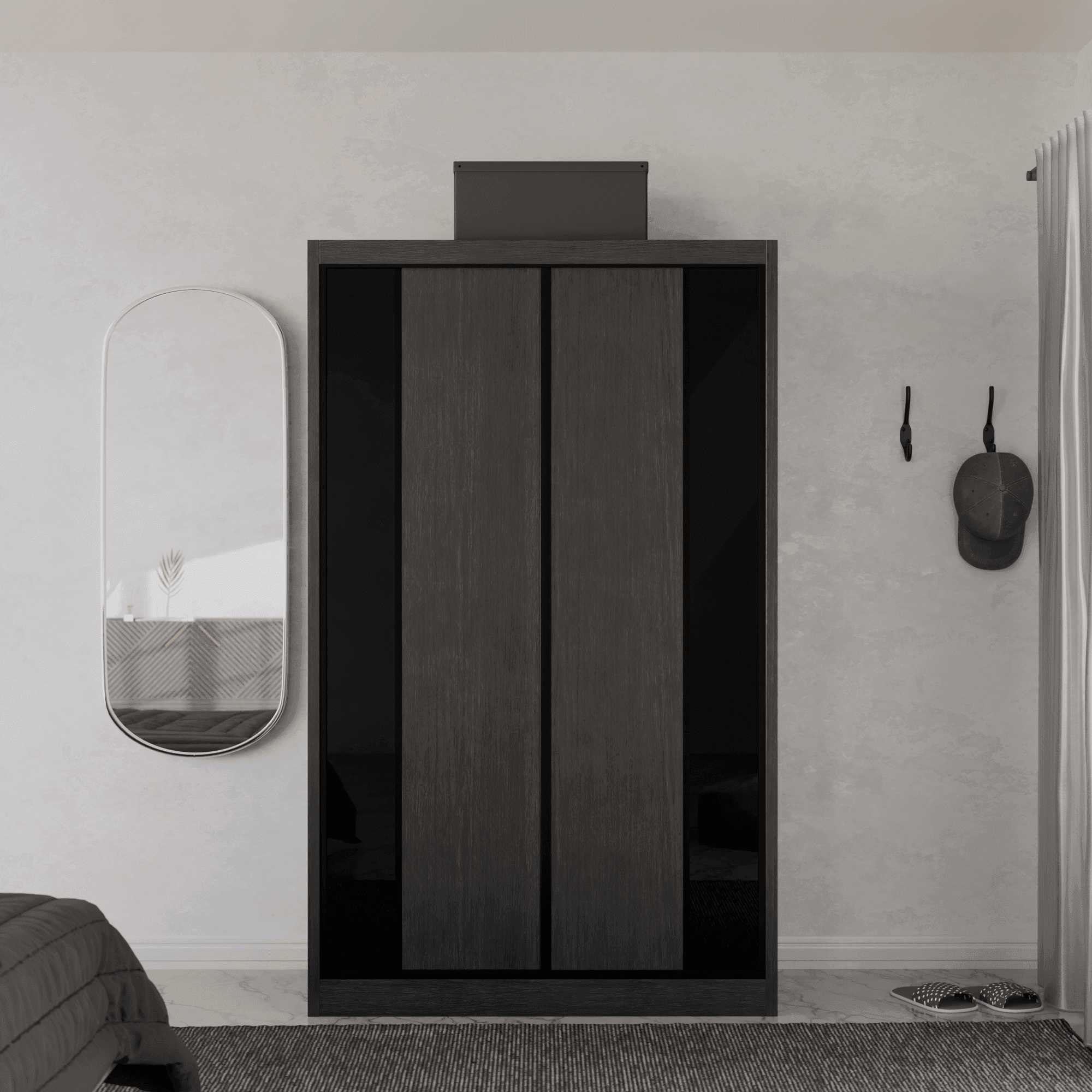 Valkyrie Modular Wardrobe (Black Glass)