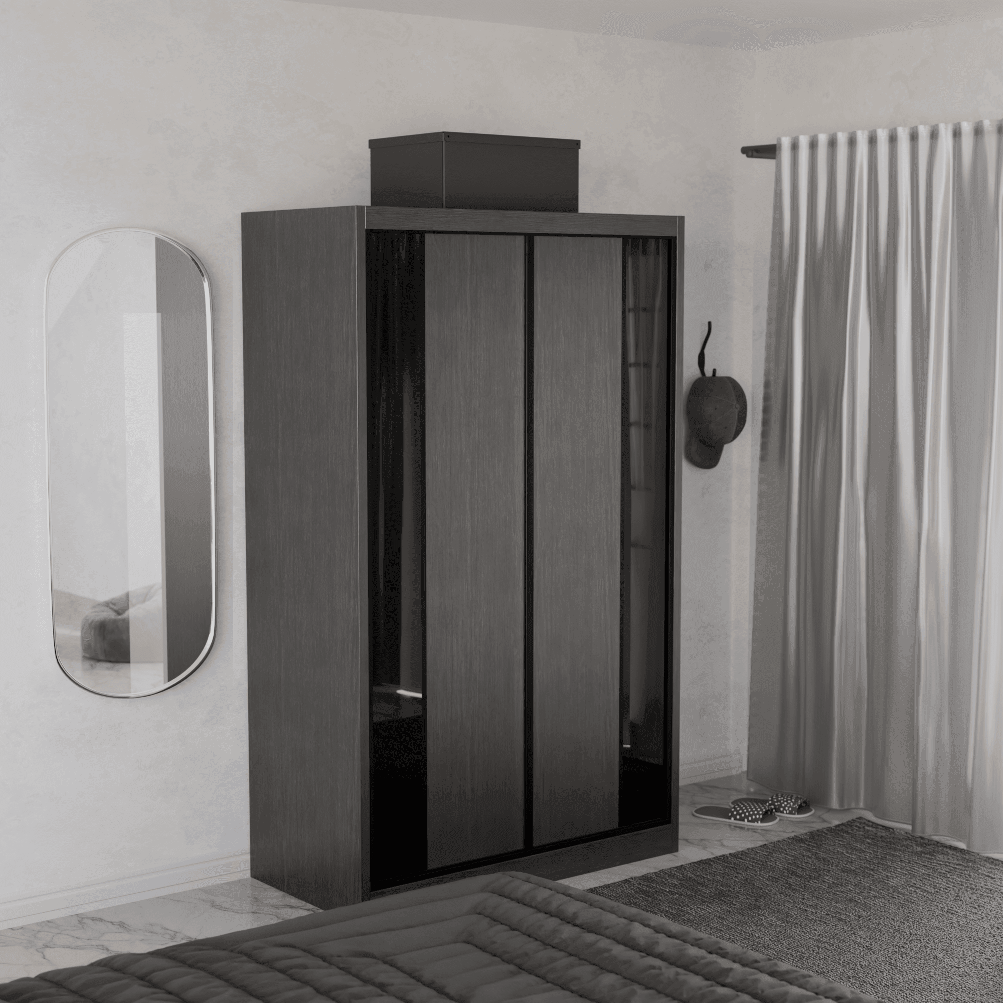 Valkyrie Modular Wardrobe (Black Glass)