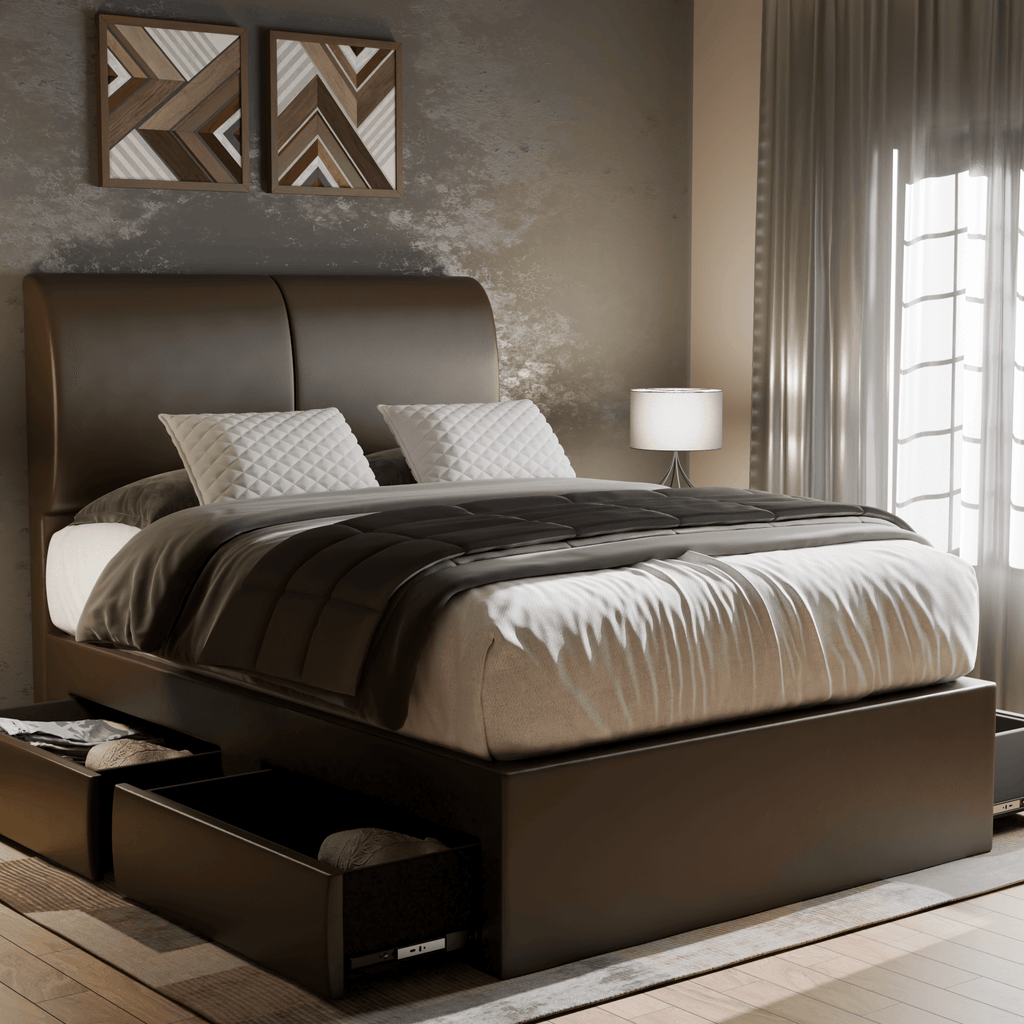 Vivienne Faux Leather Drawer Bed