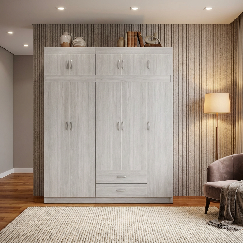 Quinton 5 Door Open Wardrobe with Top