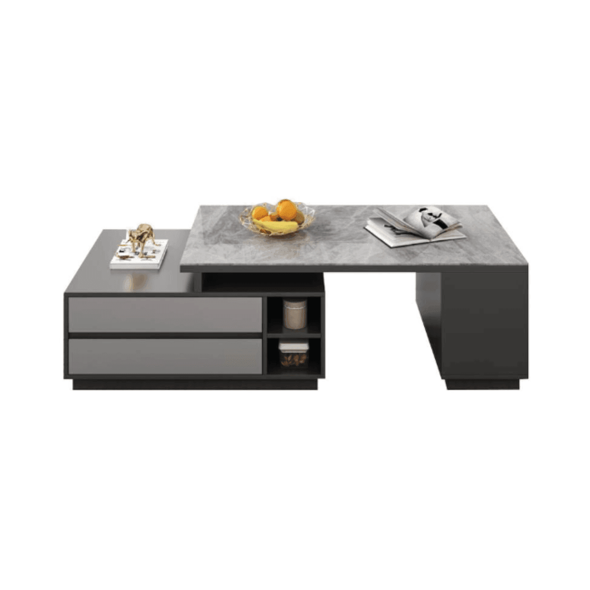 Megafurniture | Zion Glossy Sintered Stone Extendable Coffee Table | Coffee Table