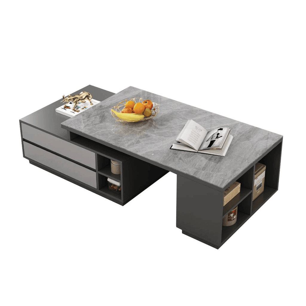 Megafurniture | Zion Glossy Sintered Stone Extendable Coffee Table | Coffee Table